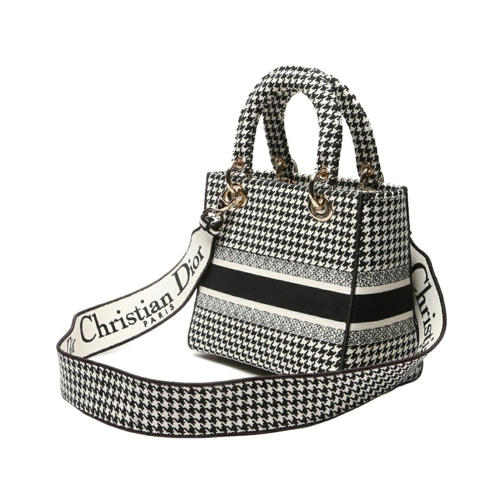 Dior handbag Lady Lite pattern houndstooth bag Christian shoulder